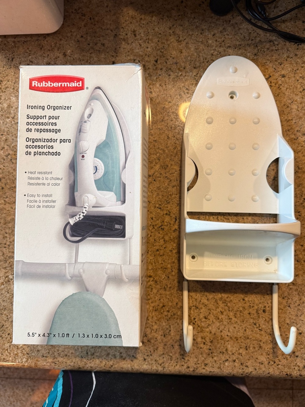 Rubbermaid White Wall-Mount Iron Holder with Board Hooks